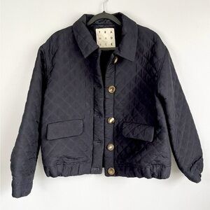 TRADEMARK Size L • Black Quilted Puffer Jacket Cost Poland.